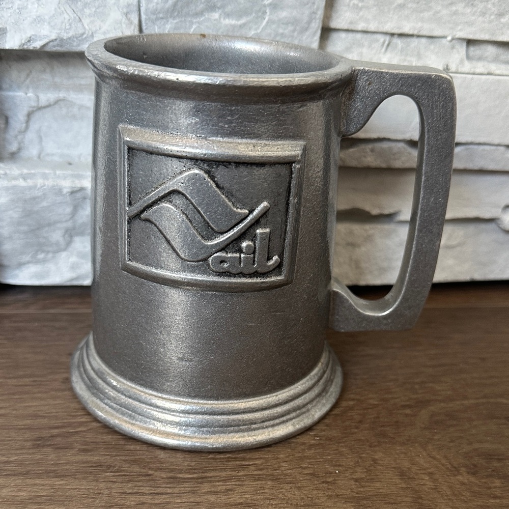 Vail pewter stein with handle